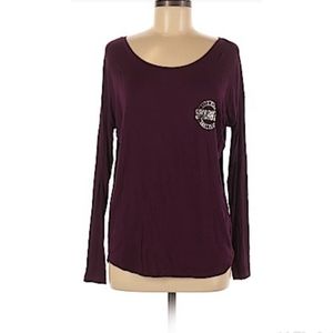 PINK solid colored scoop neck maroon / burgandy